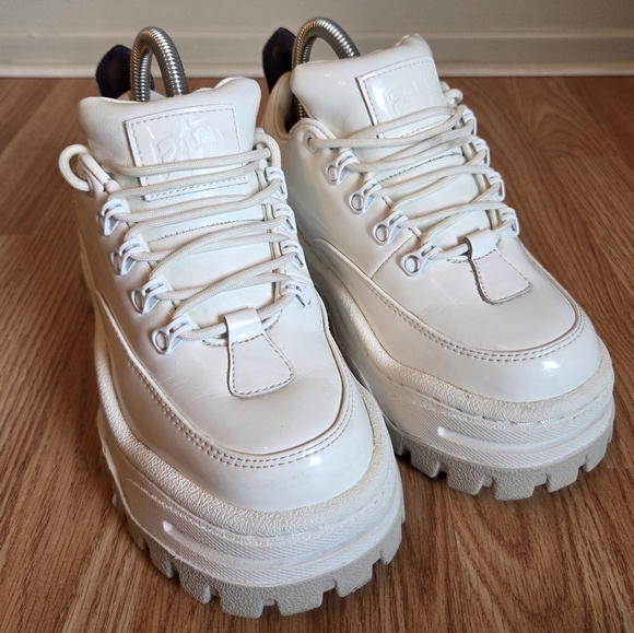 Eytys Angel Patent Leather White Chunky Platform Low Top Sneaker in White Sz 6 - Picture 13 of 16